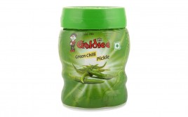Goldiee Green Chilli Pickle   Plastic Jar  500 grams